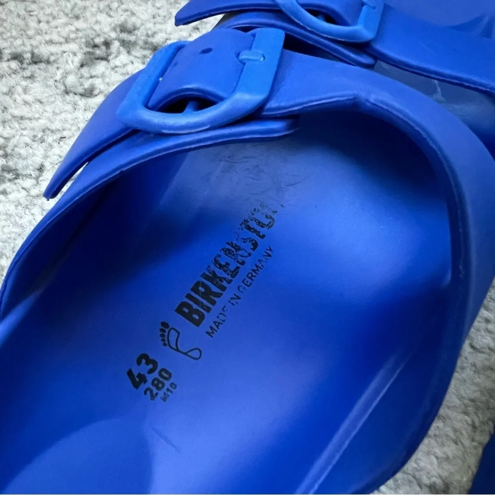 Birkenstock Arizona Essentials EVA Blue Slides Pool Shoes Double Buckle Sandals - Picture 11 of 14